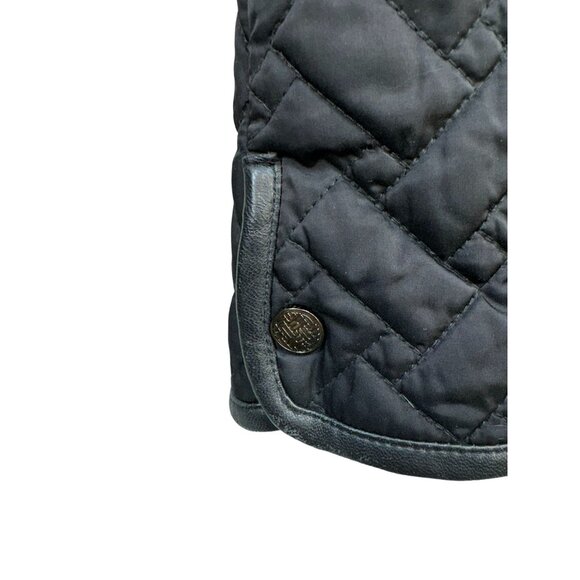 Cole Haan Womens Quilted Jacket Thermore Insulated Lamb Skin Trim Size S Black - Picture 10 of 13